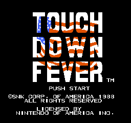Touch Down Fever Title Screen